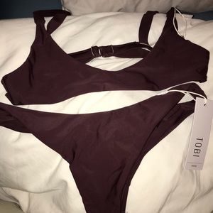 Tobi wine maroon bikini never worn new with tags